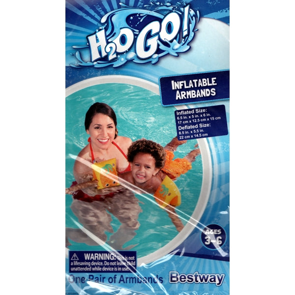 Bestway H2O Go! Pineapple Swimming Inflatable Armbands Floats - Ages 3-6 (One Pair)