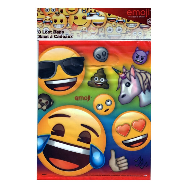 Iconic Emoji Party Favor Treat Bags (8 Pack)
