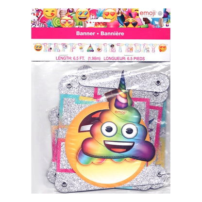 Iconic Emoji Happy Birthday Party Banner (6.5 ft.)