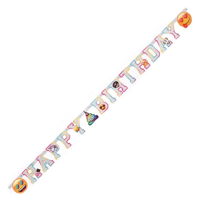 Iconic Emoji Happy Birthday Party Banner (6.5 ft.)