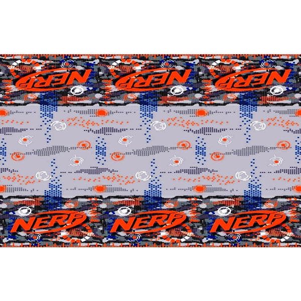 Unique Nerf Camo Party Plastic Table Cover - Orange Gray Black Blue (54" x 84")