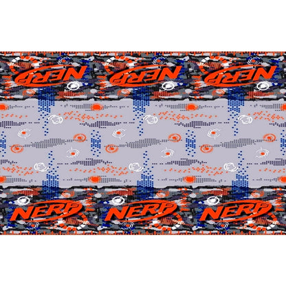 Unique Nerf Camo Party Plastic Table Cover - Orange Gray Black Blue (54" x 84")