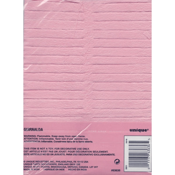 Unique Pink Crepe Paper Fringe Garland Party Decoration (9 ft. L)