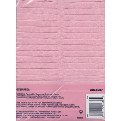 Unique Pink Crepe Paper Fringe Garland Party Decoration (9 ft. L)