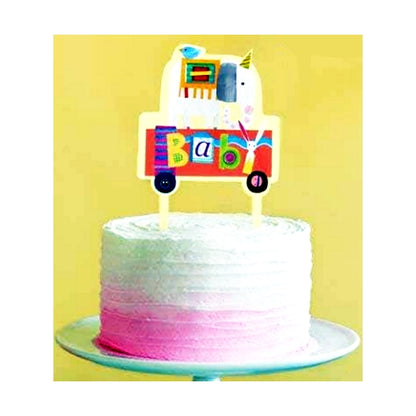 Unique Baby Shower Cake Topper - Animals (5.5" x 8")
