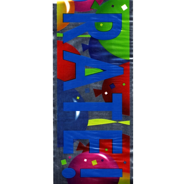 Unique Metallic Foil Celebrate Party Banner - Balloons (12ft. x 5in.)