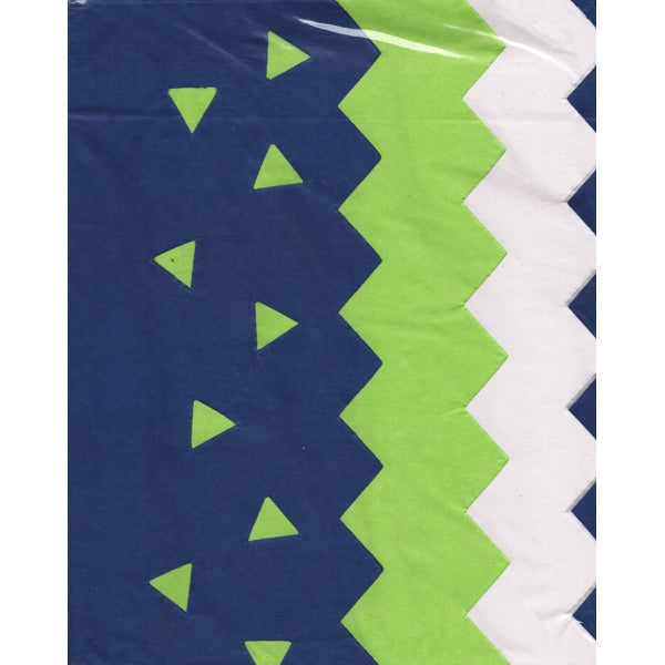 Design Focus Die-Cut Gift Wrap Tissue Paper Sheets - Blue, Green, White (24 Sheet Pack)