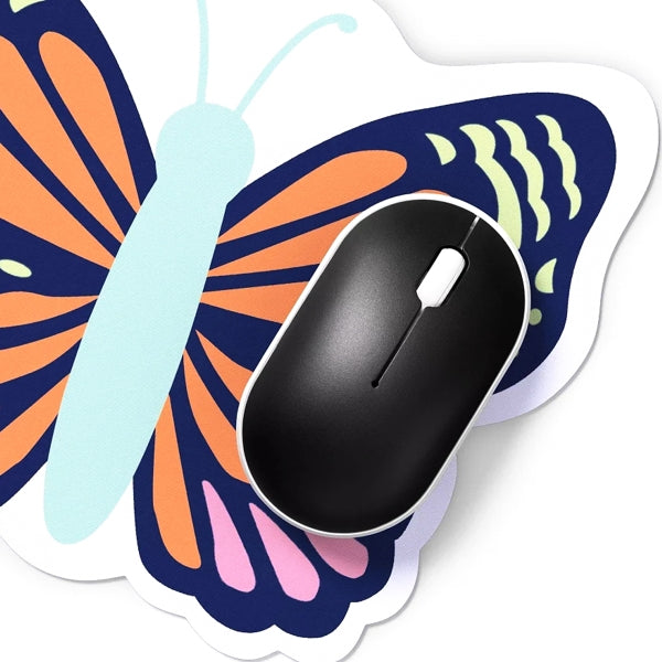 HeyDay Butterfly-Shaped Non-Slip Mouse Pad - Coral Pink (7" x 8.5")