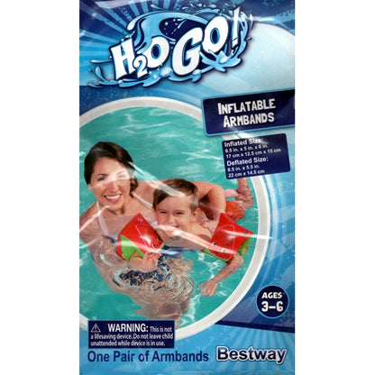 Bestway H2O Go! Strawberry Swimming Inflatable Armbands Floats - Ages 3-6 (One Pair)