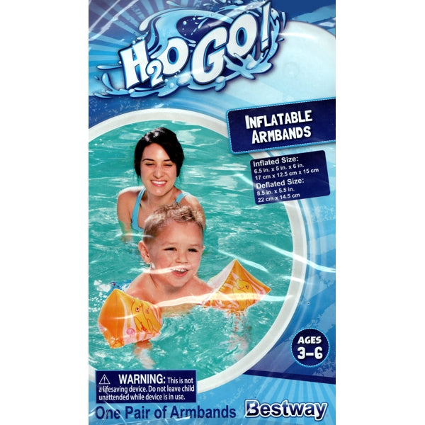 Bestway H2O Go! Dolphins Swimming Armband Floats - Ages 3-6 (One Pair) Select Color