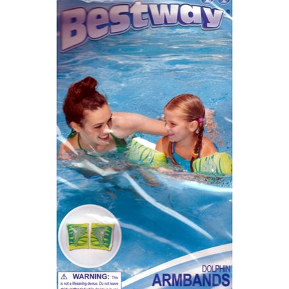 Bestway H2O Go! Dolphins Swimming Armband Floats - Ages 3-6 (One Pair) Select Color
