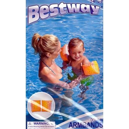 Bestway H2O Go! Dolphins Swimming Armband Floats - Ages 3-6 (One Pair) Select Color