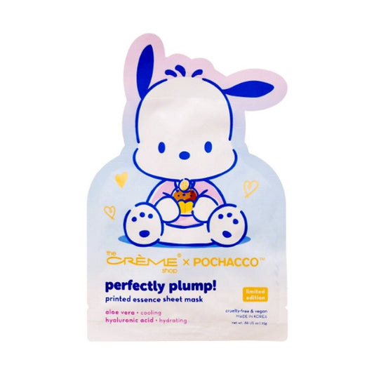 Creme x Pochacco Printed Essence Sheet Face Mask - Perfectly Plump (Infused with Aloe Vera and Hyaluronic Acid)