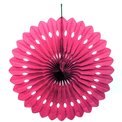 Celebrate It Decorative Die-Cut Paper Fan Hanging Decor - Magenta Pink (16") Floral Design