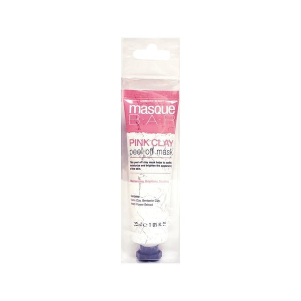 Masque Bar Pink Clay Peel - Off Mask Tube - Kaolin Clay, Bentonite, Clay, Peach Flower Extract (1 Count) Moisturize, Brighten, Soothe Skin - Dollar Fanatic