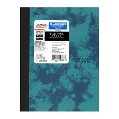 Mead College Ruled Plastic Cover Composition Notebook (100 Sheets) Colors Vary - DollarFanatic.com
