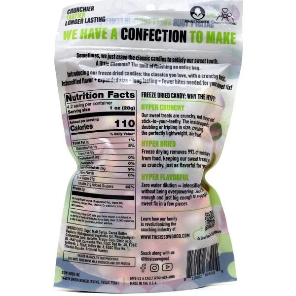 Sow Good Candy Freeze Dried Sour Bites Resealable Pouch 4.2 oz. each