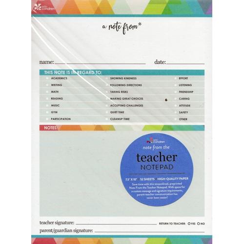 Teacher Notepad - Note to Parent (52 Sheets) Makes Parent-Teacher Communication a bit Easier! - DollarFanatic.com